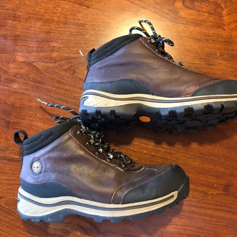 Timberland 22913M Brown Hiking Trail Ankle Leather Boot‎ Boy's Youth U.S. 3.5